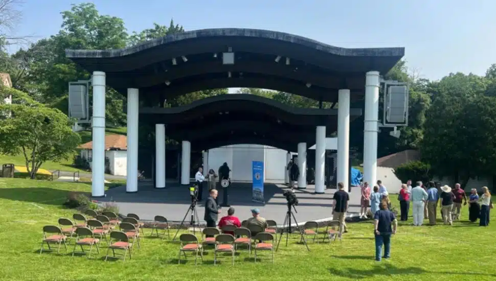 A new and improved amphitheater at Rose Tree Park in Media.