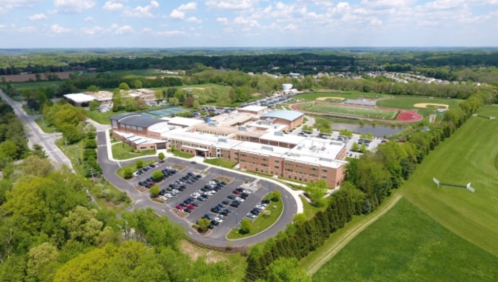 An aerial view of Unionville High School.