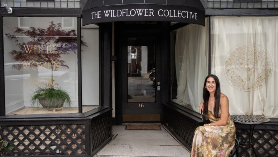 Rachel Creighton outside The Wildflower Collective at 16 E. Eagle Drive in Havertown.