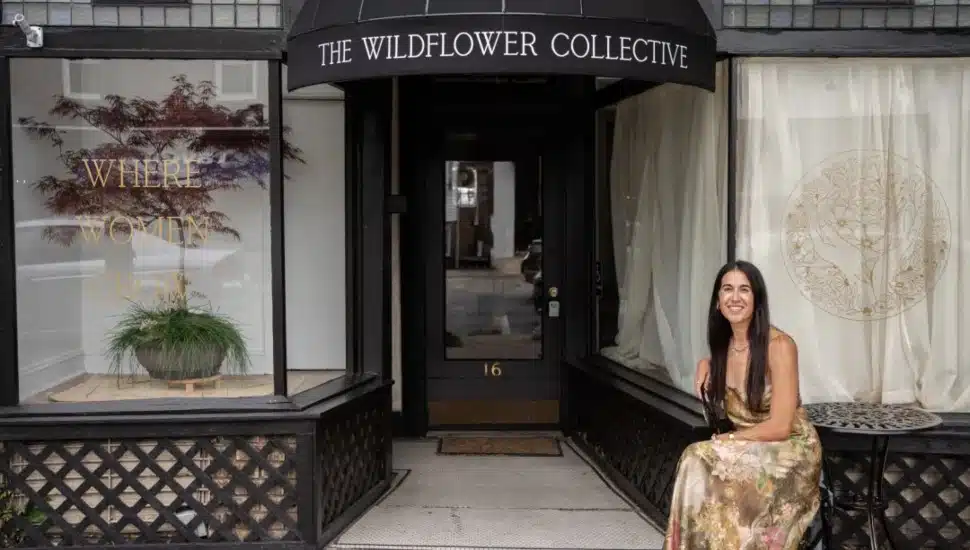 Rachel Creighton outside The Wildflower Collective at 16 E. Eagle Drive in Havertown.