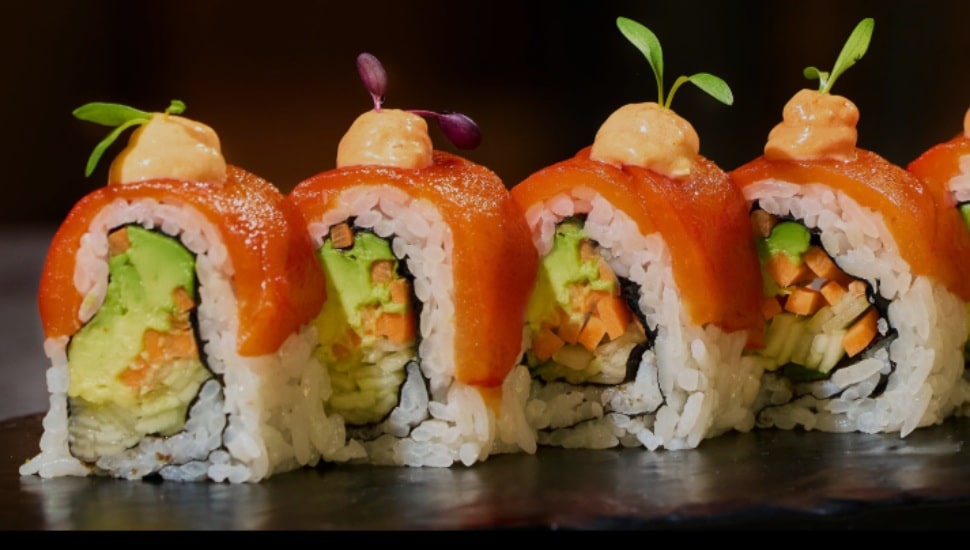 A sushi roll.