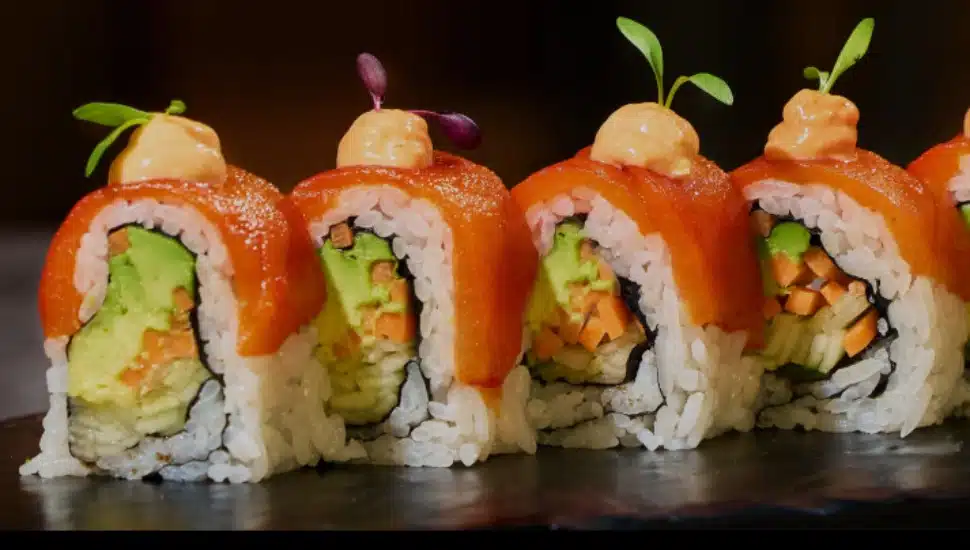A sushi roll.