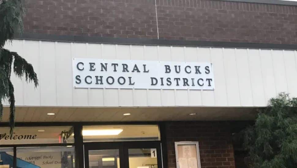A sign for Central Bucks School District outside of its offices.