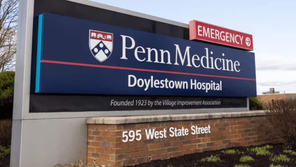 The sign for Penn Medicine's Doylestown Hospital.