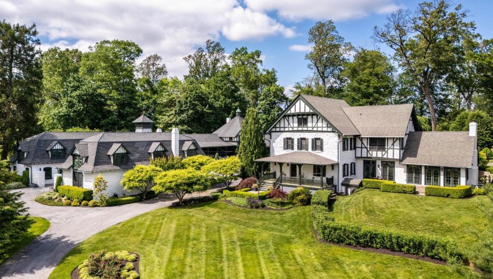 A tudor home at 35 Harrison Drive in Newtown Square is for sale.