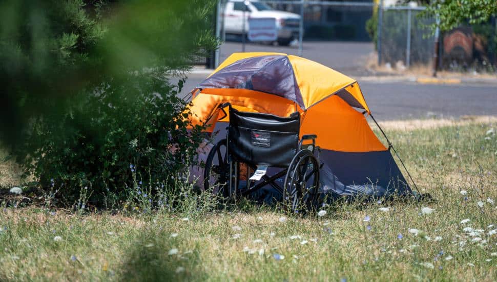 A homeless tent.