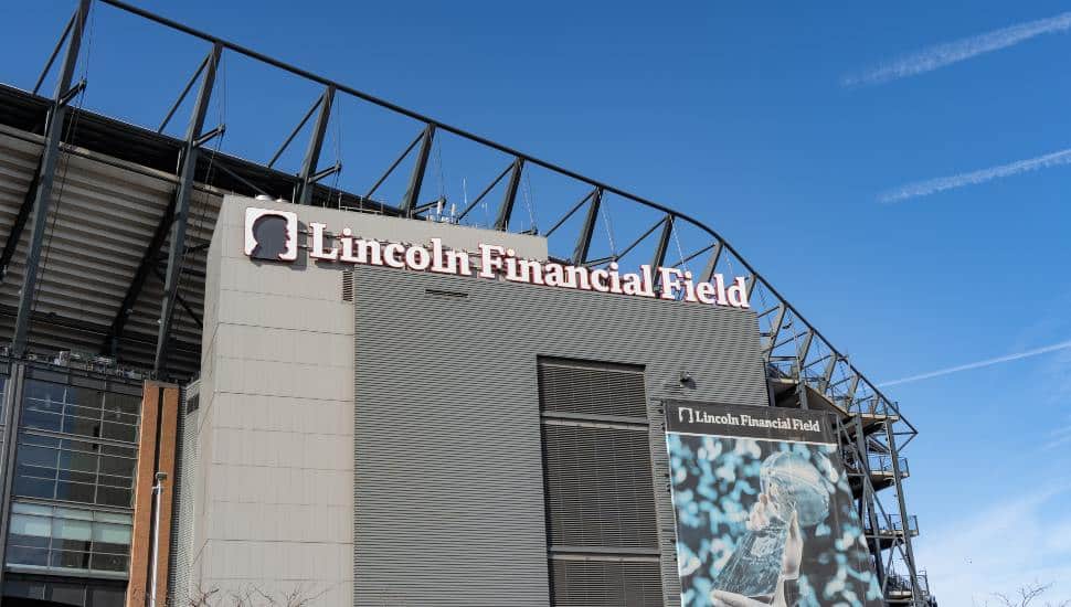 Looking at the outside of Lincoln Financial Field.