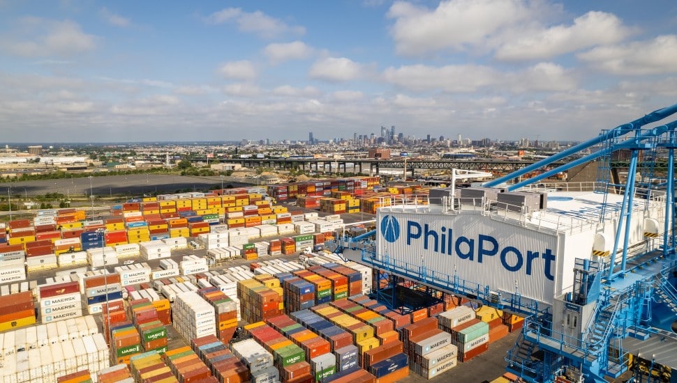 An aerial view of PhilaPort.