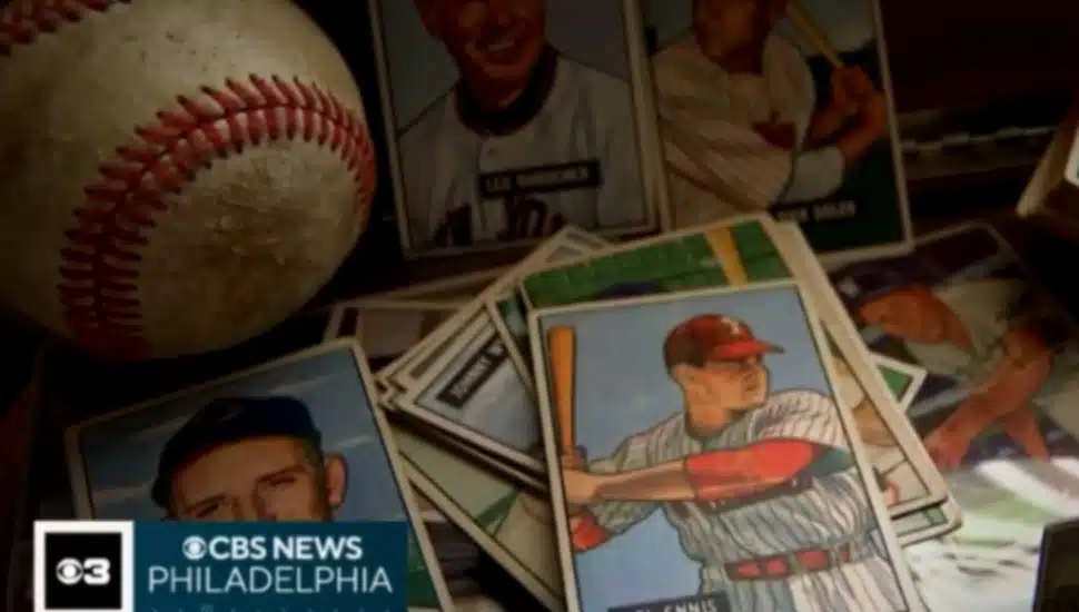 A collage of baseballs, baseball cards and other memorabilia.