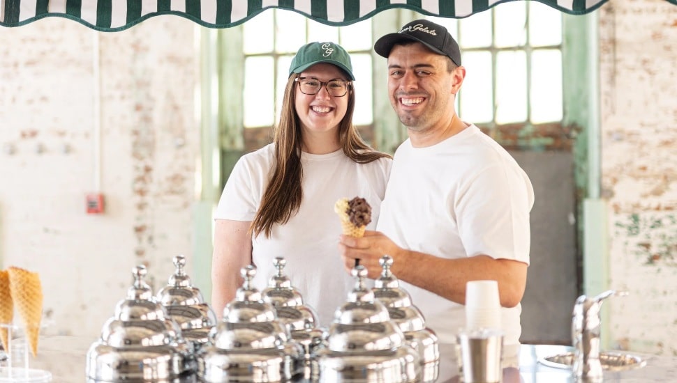 Matt Cocco and his wife Jenica, the husband-wife team behind Cocco's Gelato.