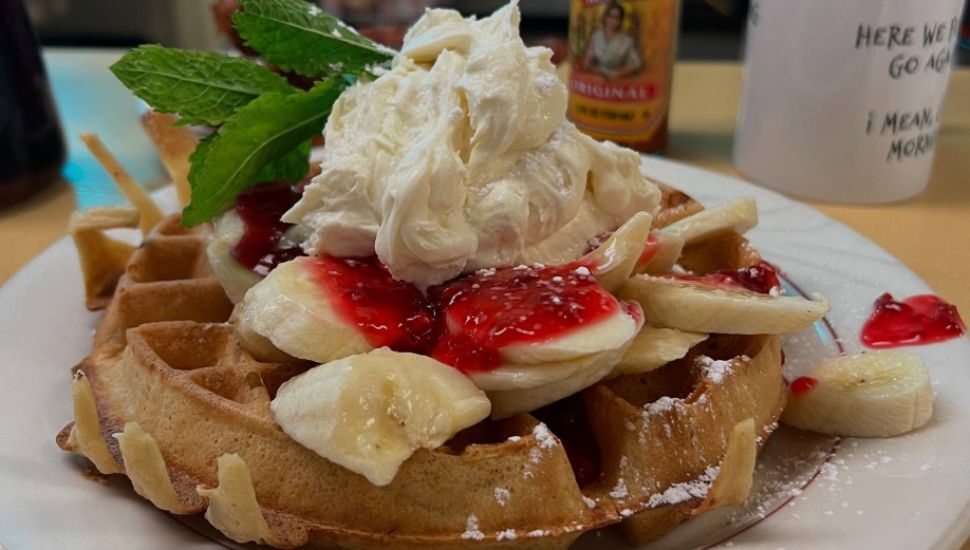 A waffle special at the Cross Keys Diner.