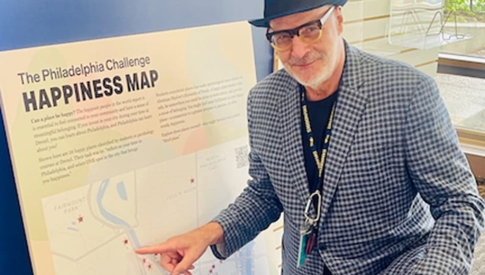 Dr, Eric Zillmer with his Happiness Map.