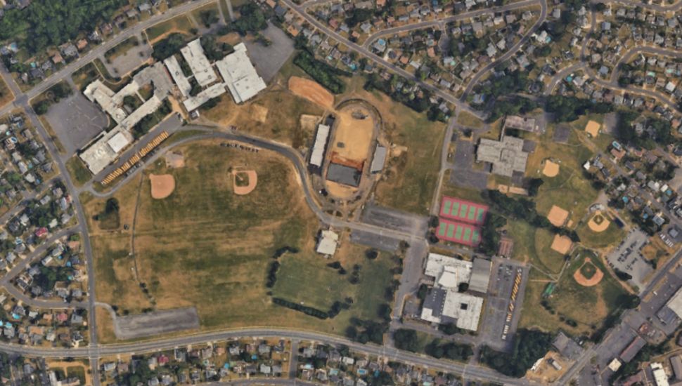 An aerial view of Pennsbury High School.