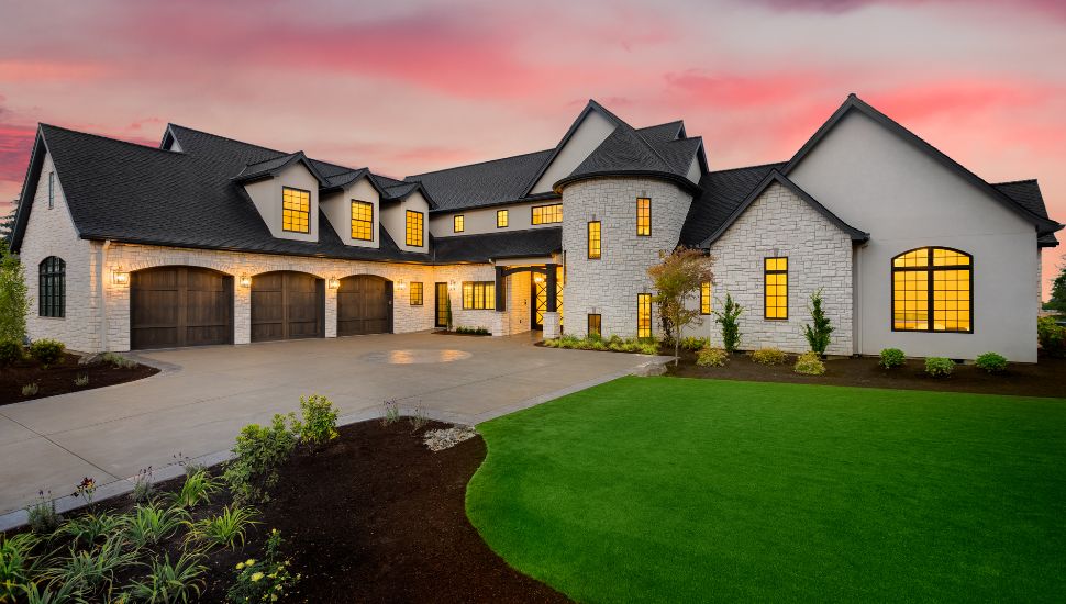 A single family home with driveway and garage.