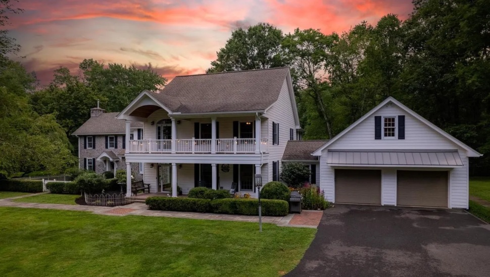 A home at twilight at 1627 E. Saw Mill Road.