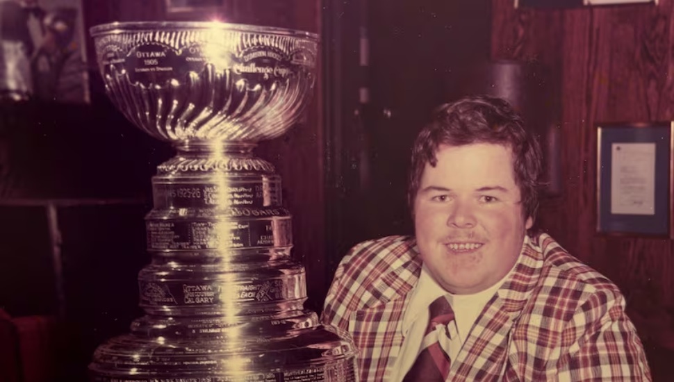 Bob Mitchell with the Stanley Cup in 1974.