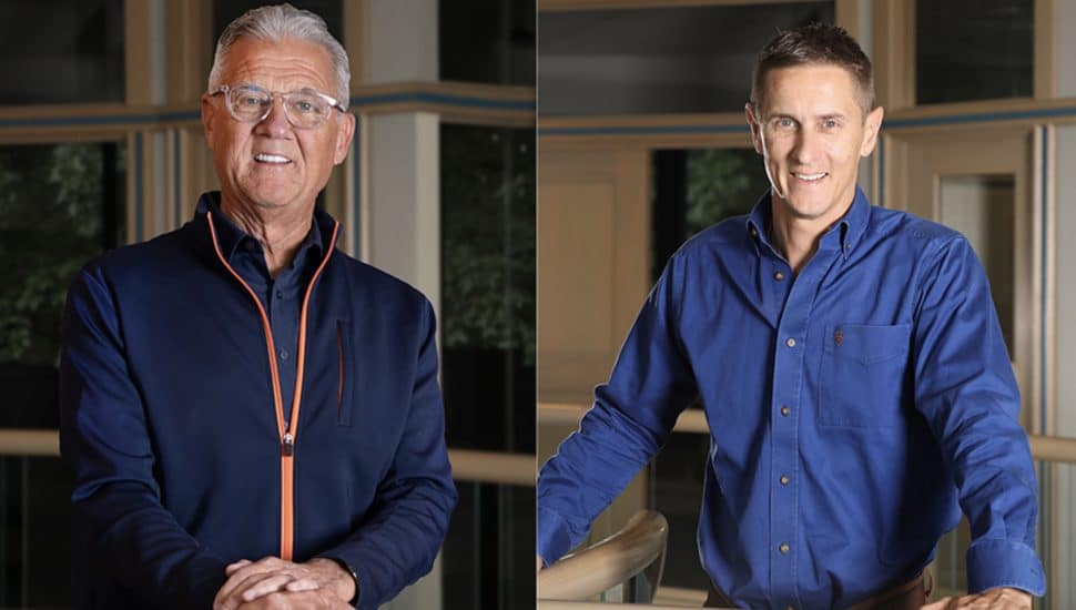 Troy Gunden (right and Ed Herr from Herr's Foods.