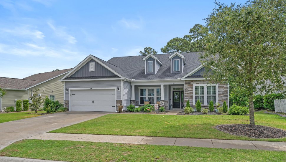 A single family home and garage.