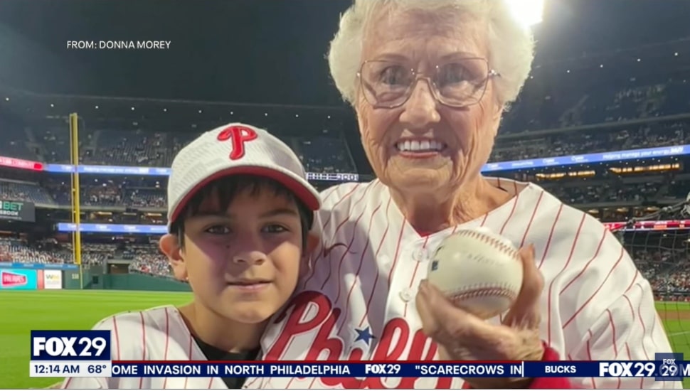 PIC Jemison Pennings and Donna Morey at the Phillies game last week.