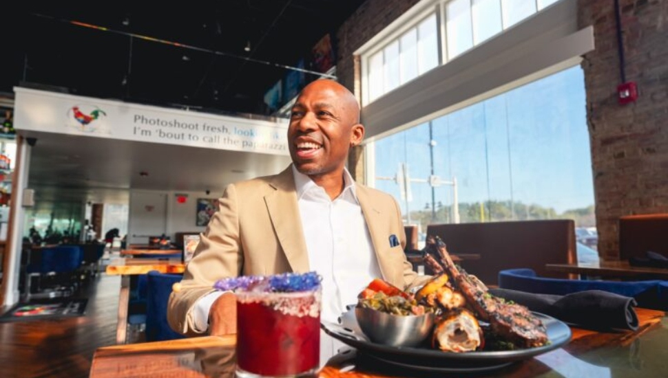 Kevin Kelley inside his new restaurant on South Broad Street.