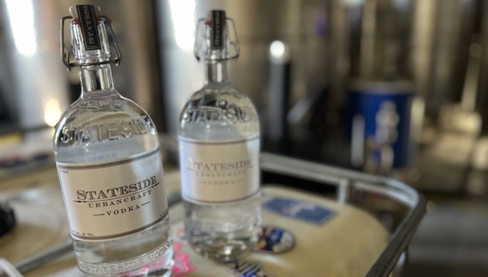 Two bottles of Stateside Vodka.