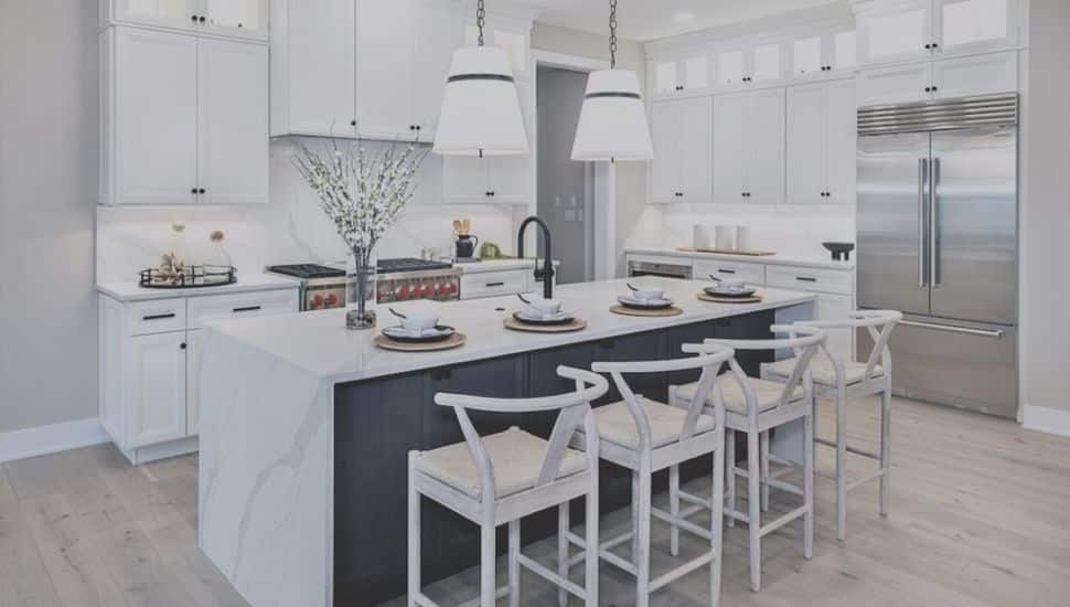 The kitchen interior of a new Toll Brothers home.