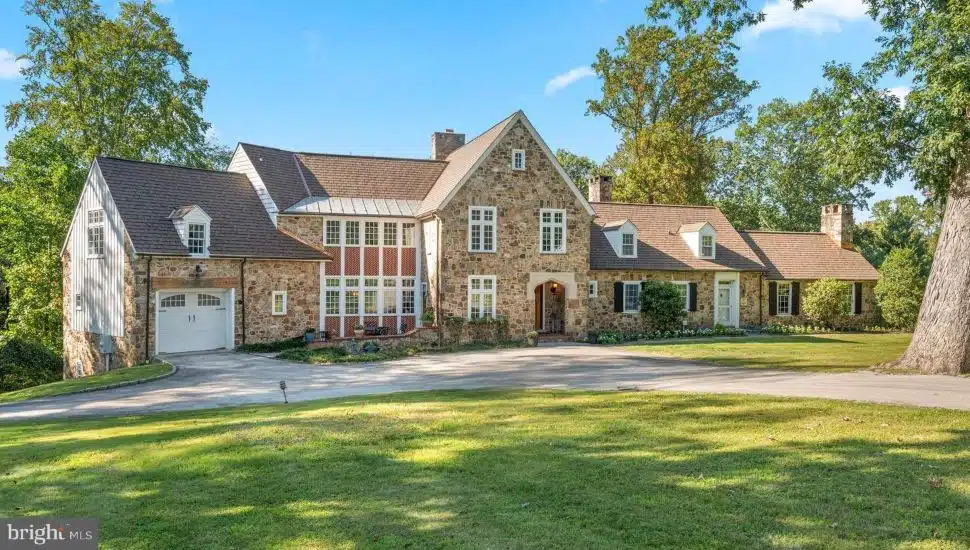 A stone manor home at 659 Andover Road in Newtown Square is for sale.