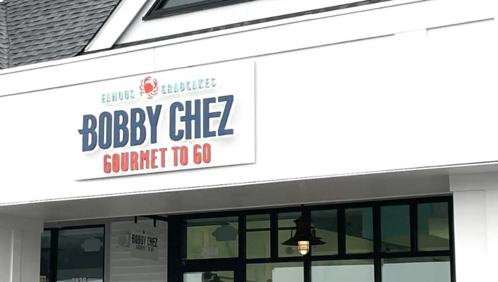 A sign at the entrance to Bobby Chez Gourmet.