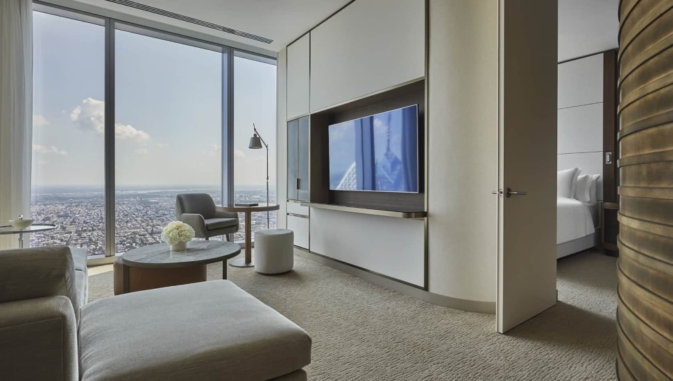 An interior room at the Four Seasons Hotel in Philadelphia.