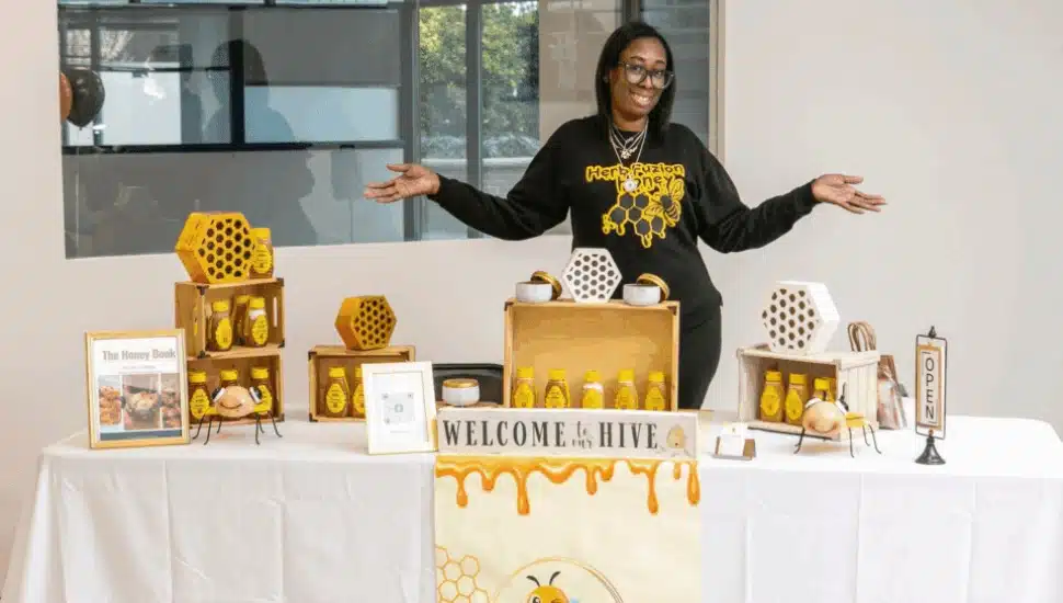Herb Fuzion Handcrafted Honey owner Lanise Middleton with her products.