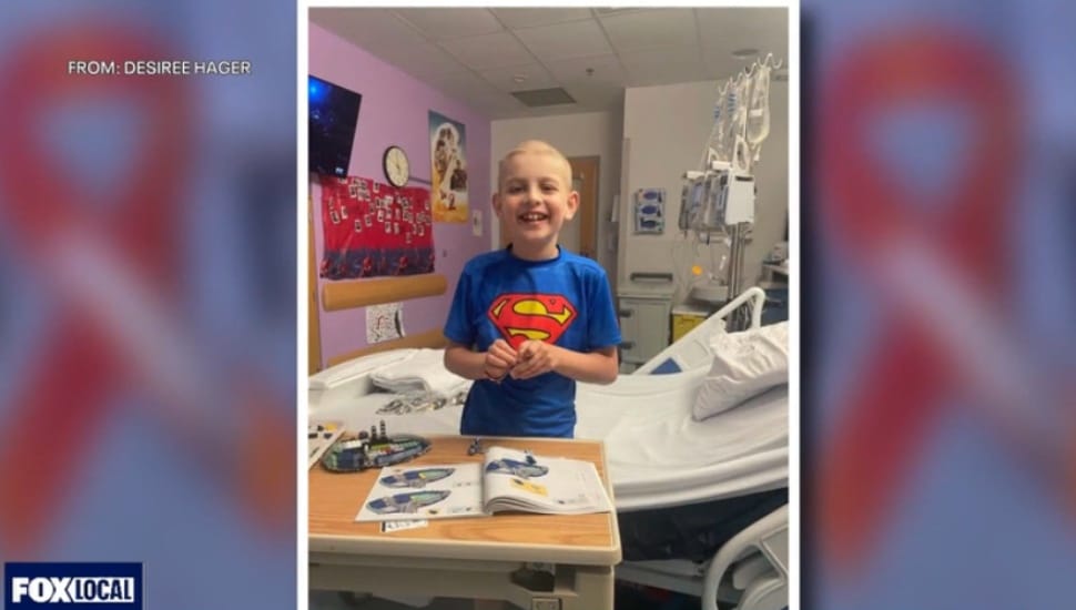 8-year-old Lincoln Hanson undergoing treatments for leukemia.