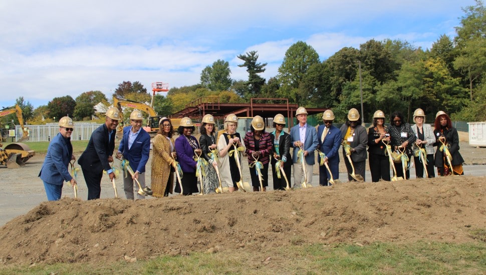 A groundbreaking on new Highmark Mann Center for the Performing Arts groundbreaking.