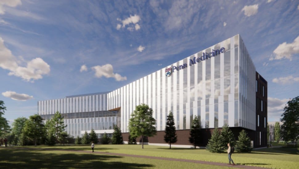 Rendering of a new cancer center being built by Penn Medicine in Montgomeryville.