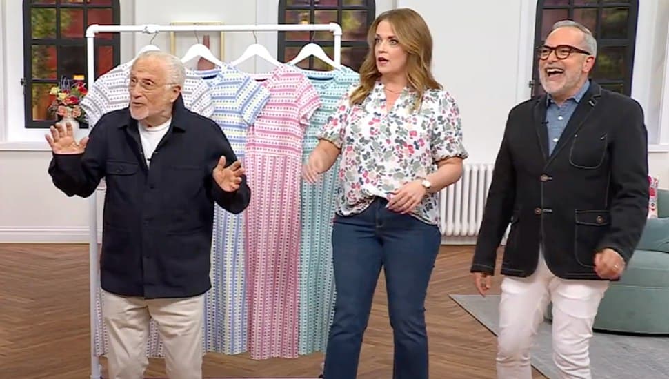 Stan Herman with an unidentified man and woman at QVC.