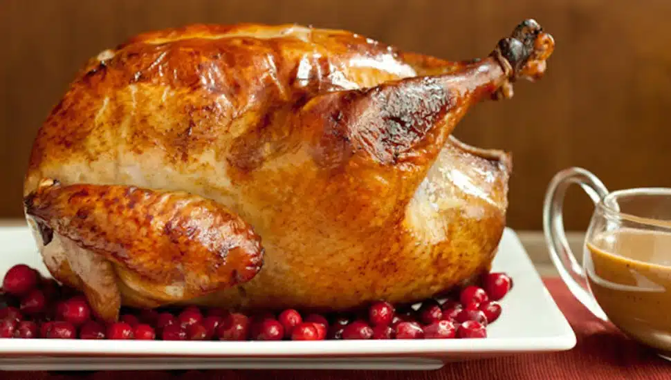 A roasted fresh turkey from Linvilla Orchards in Media.