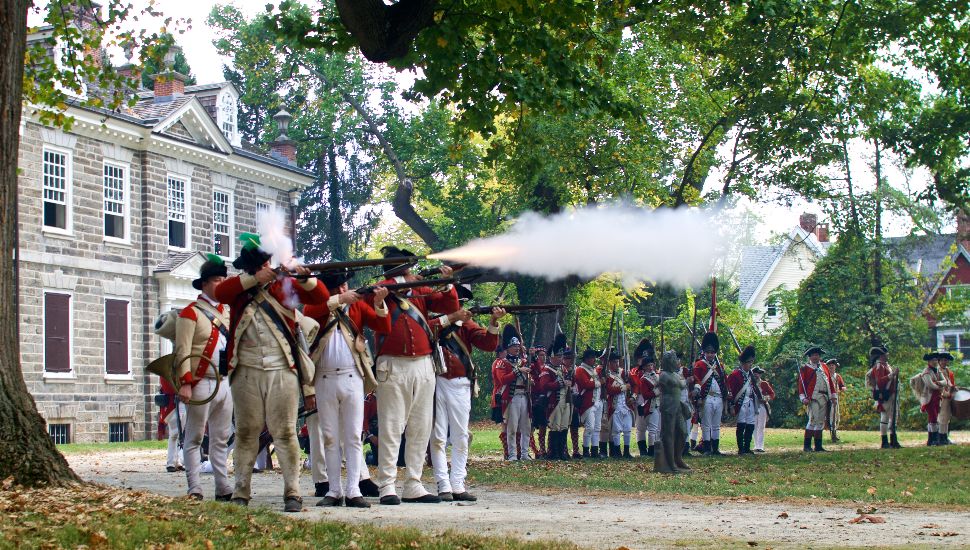 Battle of Germantown Revolutionary War reenactors.