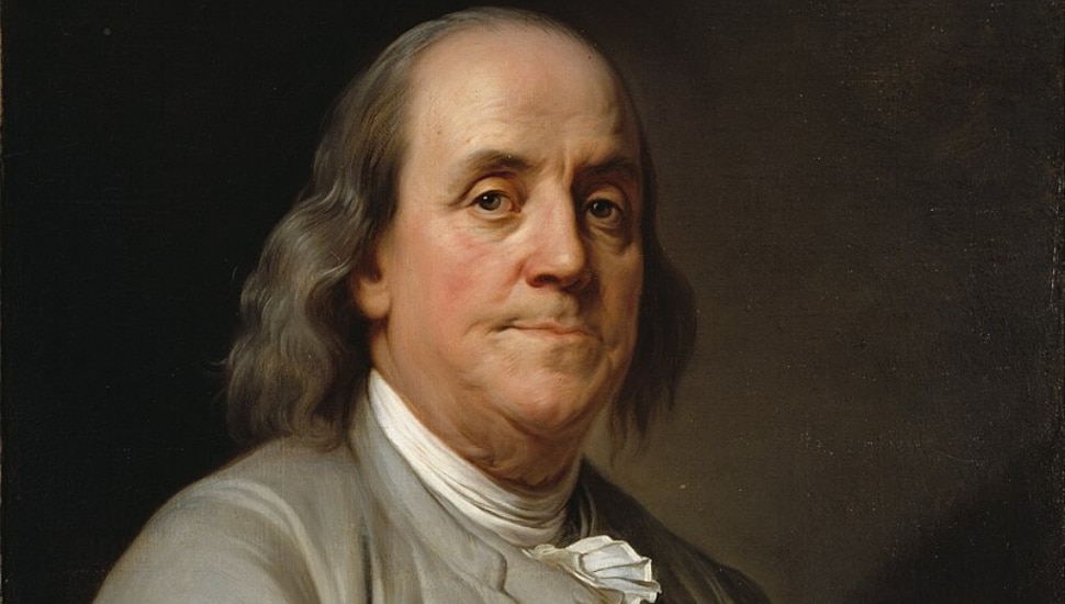 Portrait of Benjamin Franklin painted by Joseph-Siffred Duplessis.