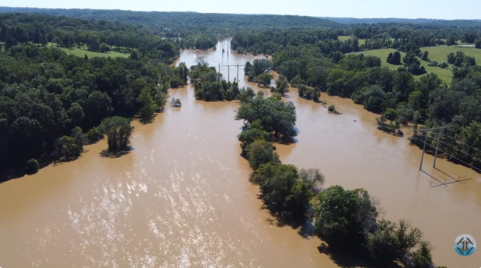 Brandywine Creek as seen after Hurricane Ida in 2021.