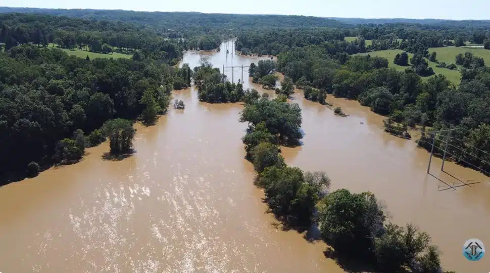 Brandywine Creek as seen after Hurricane Ida in 2021.