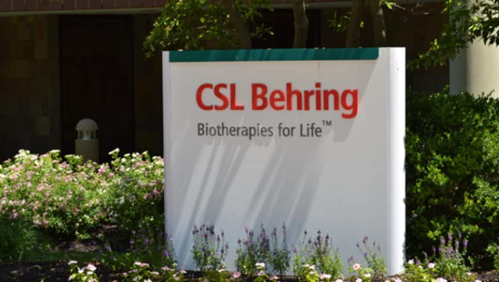 An outdoor freestanding sign for CSL-Behring.