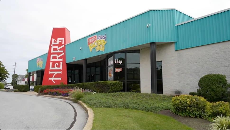 The exterior of the Herr's factory.