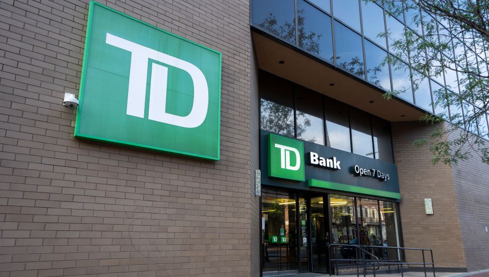The outside of a TD Bank.