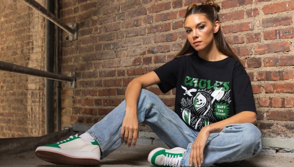 An example of a T-shirt in the limited-edition clothing collection being launched by the Philadelphia Eagles and Jason Kelce's Underdog Apparel.