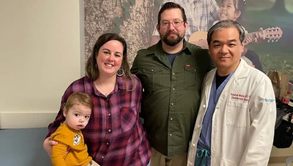 The Webb family with the CHOP surgeon.