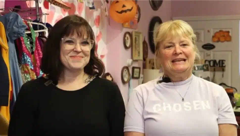 Kristen Mancini and Terry Crossan at their Heart & Soul’d thrift store in Swarthmore.