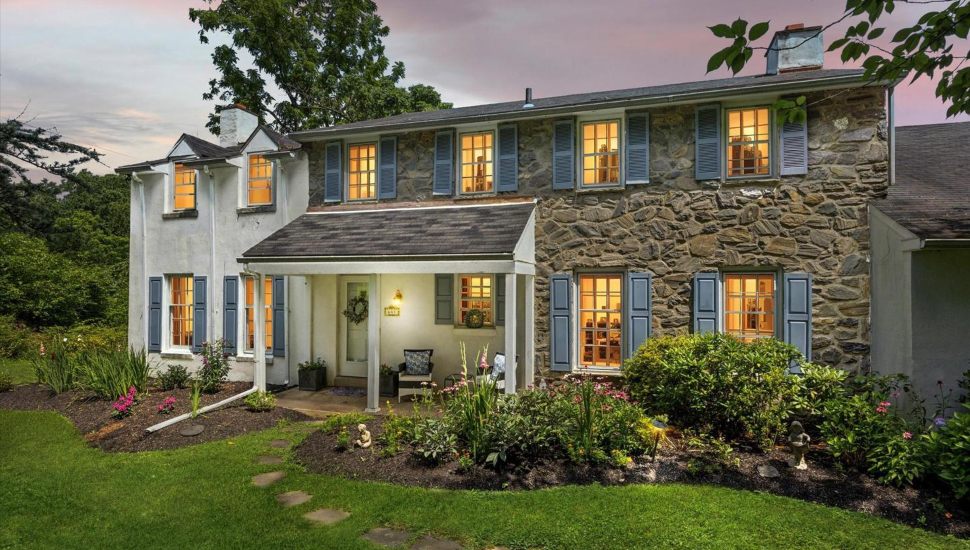 A stone-front colonial home at 641 Andover Road in Newtown Square is available for sale.