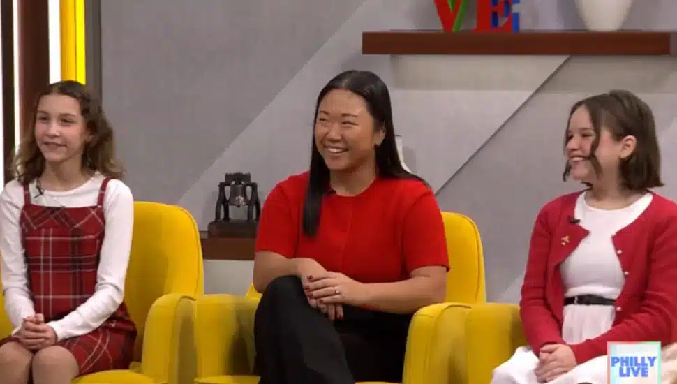 Actress Violet Roche (left), Annie director Hannah Catanoso (center) and actress Faye Lorena Stockmal talk about their experiences working on the Media Theatre's production of Annie.