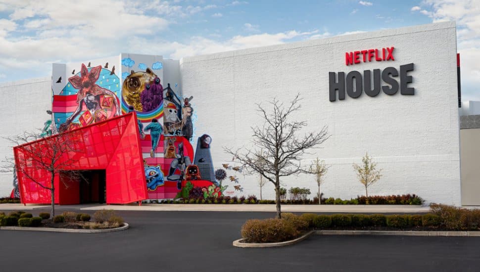 The outside of the Netflix House at the King of Prussia Mall.