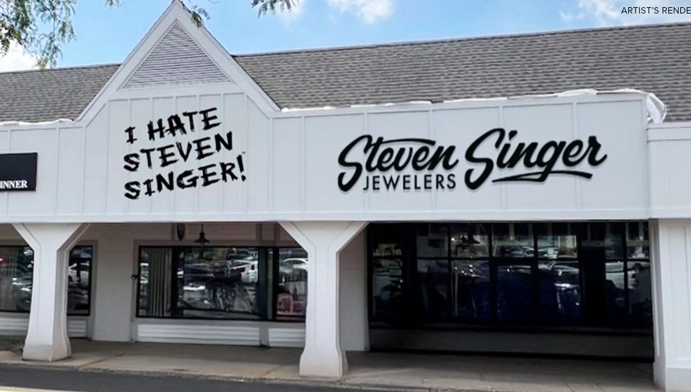 A Steven Singer jewelry store exterior.
