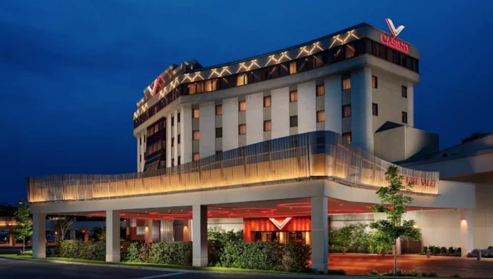 A nighttime view of the Valley Forge Casino.